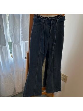 Flair-Leg Women’s Jeans with Waist Tie